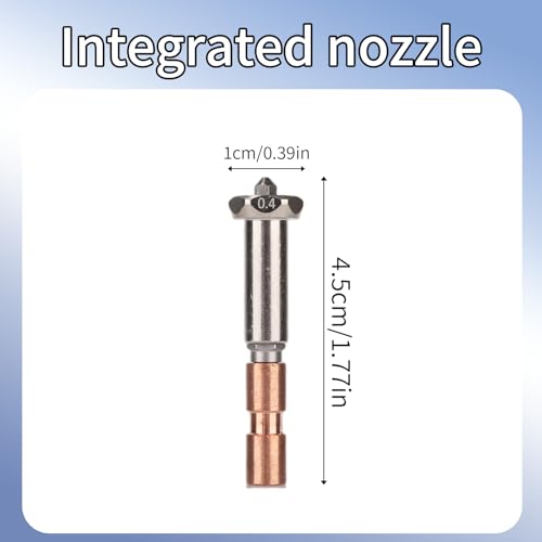 2pcs 0.4mm Integrated Nozzle, Upgraded Removable Quick Release Printer Nozzle Print Head Hot End Replacement for Anycubic Kobra 3 MAX/Kobra 3 Max Combo 3D Printer