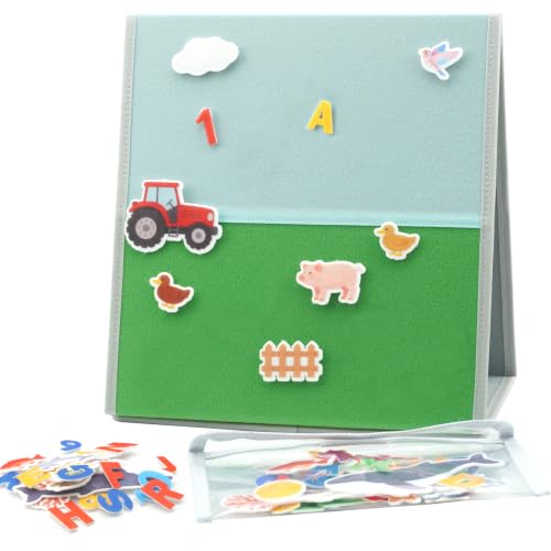 CHEFAN Felt Board for Toddlers, Foldable Flannel Board for Classroom - size: Felt Board with Pieces