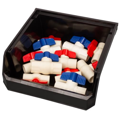 ReadySpace Medium-Wide Stackable Plastic Storage Bins, 4-Pack, Black - color: Black, size: Medium-Wide, 4-Pack
