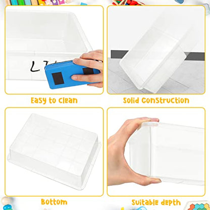 Sintuff 24 Pcs Classroom Paper Tray, Stackable Letter Size Bin, Clear - color: Clear