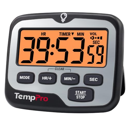 TempPro TM01 2-in-1 Kitchen Timers for Cooking with 12/24H Clock Mode - size: Digital Timer 1 Pack