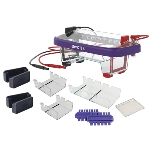 Edvotek M12 Complete Dual Electrophoresis Apparatus, 2 Lab Groups Sample, 7cm Length x 7cm Width Gel Trays, Case of 1 - style: M12