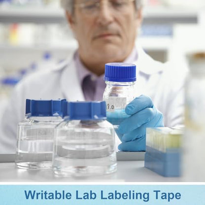 Glenmal Laboratory Labeling Tapes, 164 Ft x 3/4 Inch, White, 3 Rolls - color: White