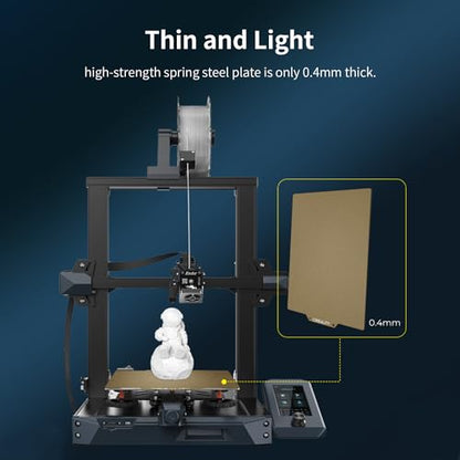 Creality Official Ender 3 Build Plate, 235x235mm Double-Sided Magnetic Bed Plate Textured+Smooth Surface Flexible Removable Printing Platform for Ender 3/3 V2/3 Pro/3 S1/3 S1 Pro/3 V3 SE, K1C, K1 SE - style: Smooth+Textured Gold