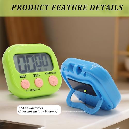 4 Pack Multi-Function Electronic Timer - Kitchen Timer,Magnetic Digital Timers,Big LCD Display, ON/Off Switch,Extensively Use in Cooking,Gym, Meeting, Classroom,Kitchen,Study,Work,Outdoor Activities - size: 4