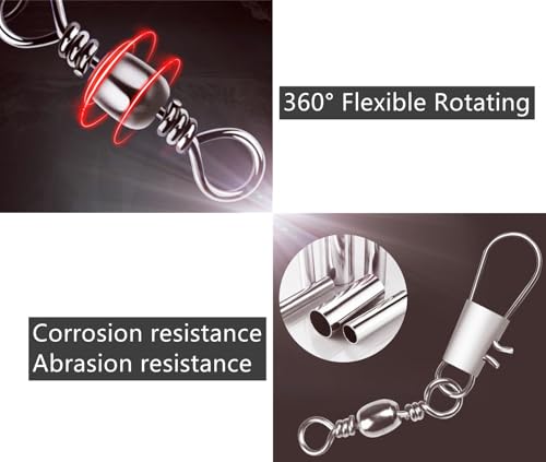 350pcs Fishing Barrel Swivels with Snap Assortment Kit