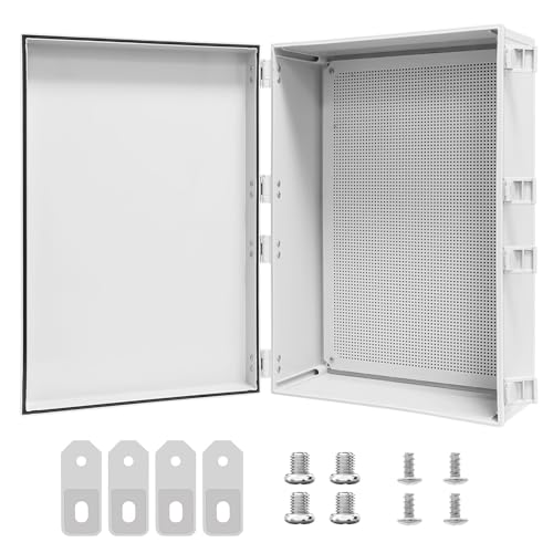 Electrical Box IP65 Waterproof Dustproof ABS Plastic Enclosure, Outdoor and Indoor Project Box Hinged Cover with Mounting Plate Wall Brackets Outer Dimension 23.6"x 15.7" x 8.7", Grey - size: 23.6"x 15.7" x 8.7" (1pc)