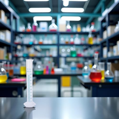 Transparent 100ml Plastic Graduated Cylinder, Measuring Cylinder Set, Science Lab Cylinders, Lab Cylinders Glassware and Labware