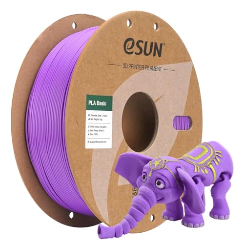 eSUN PLA Basic Filament 1.75mm Grape Purple, 1KG Spool (2.2 LBS) - color: 1.grape Purple, size: 1KG