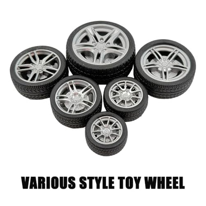 12PCS Toy Wheel RC Car Rubber Tire Wheel with Round Rod Shaft Axles for RC Car Truck Robot Boat Helicopter DIY Model Toy Building Project (2.5x32mm) - style: 2.5x32mm