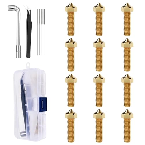 12Pcs 0.4mm Brass Nozzles for Anycubic Kobra 2,Kobra Plus/Max,Vyper,SW-X1 - size: For kobra 2