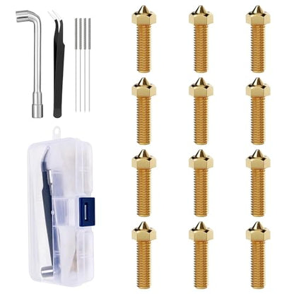 12Pcs 0.4mm Brass Nozzles for Anycubic Kobra 2,Kobra Plus/Max,Vyper,SW-X1 - size: For kobra 2