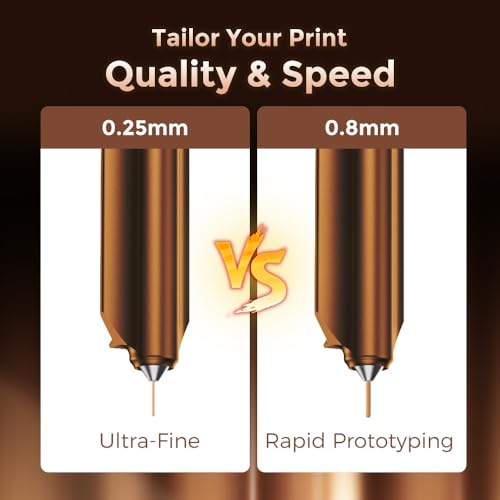 FLASHFORGE AD5X 3D Printer 0.8mm Nozzle Assembly, 30S Quick-Detachable Nozzle,Max 300℃ High Temperature & High Flow 32mm³/s Nozzle for AD5X 3D Printers - style: 0.8mm for AD5X