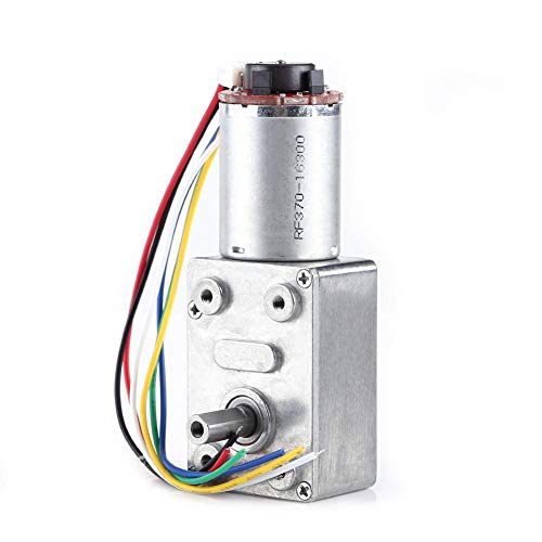 Gear Reduction Motor, DC 12V High Geared Motor Reduction Motor with Encoder Srong Self Locking, Motor Worm, with Stable and Performance(40RPM)