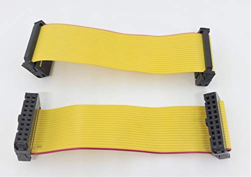 PC Accessories - Connectors Pro 20P 18cm 7 Inches Yellow Flat Ribbon Cable with 2.54mm FC 20 Pins 2x10 0.1" Pitch Female Connector (20P-18cm-2PK) - size: 20P-18cm-2PK