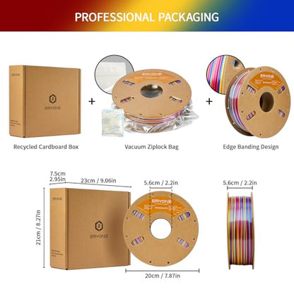 ERYONE Silk Twist Rainbow 3D Printer PLA Filament 1.75 +/-0.03mm, Shiny Multicolor Filament PLA 1KG(2.2LBS), Psychedelic (Red Yellow Blue) - color: Silk Twist Psychedelic, size: 1KG