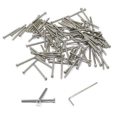 iexcell 100 Pcs M2 x 25mm Thread Pitch 0.4 mm Stainless Steel 304 Hex Socket Button Head Cap Screws Bolts Kit - size: M2 x 25mm
