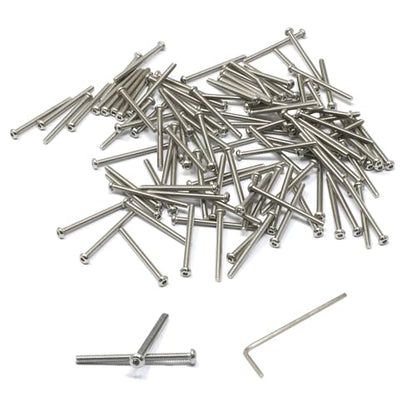 iexcell 100 Pcs M2 x 25mm Thread Pitch 0.4 mm Stainless Steel 304 Hex Socket Button Head Cap Screws Bolts Kit - size: M2 x 25mm