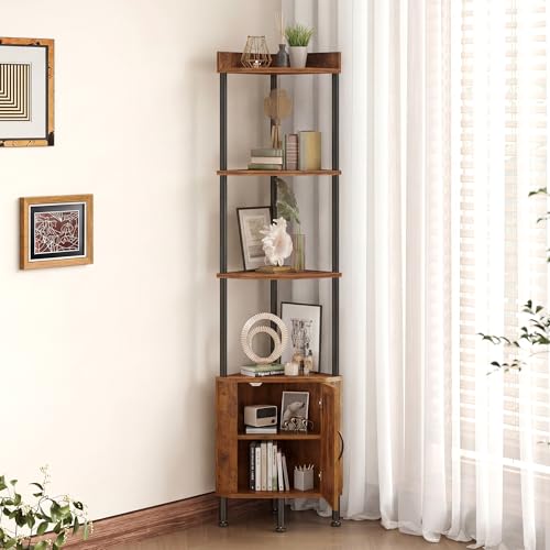 5-Tier Corner Shelf Stand Organizer for Small Space