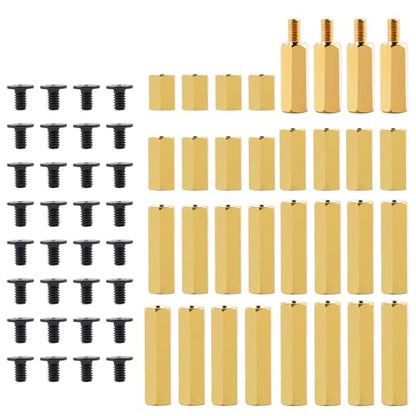 GeeekPi 64PCS Brass Spacers Standoffs Screws Assortment Kit for Raspberry Pi 5 & M.2 NVMe SSD PCIe Peripheral Board - size: 2.5mm