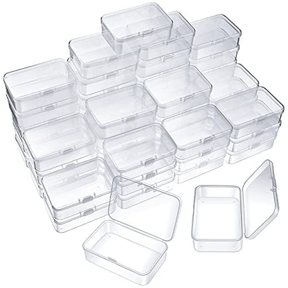 SATINIOR 48 Packs Clear Small Plastic Containers Transparent Storage Box with Hinged Lid for Small Items Crafts Jewelry (3.27x2.13x1.02 Inches) - size: 3.27 x 2.13 x 1.02 in