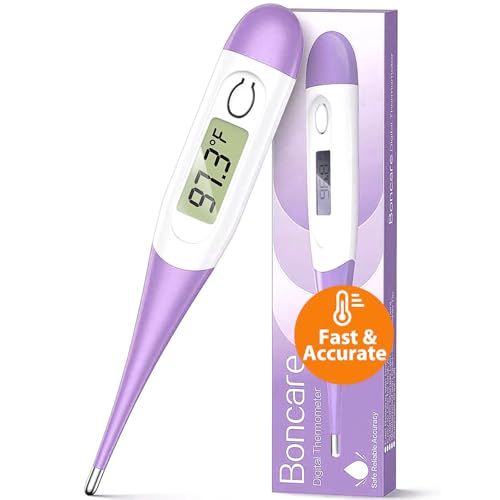 Boncare 10 Seconds Oral Thermometer for Adults and Kids, Purple - color: Purple