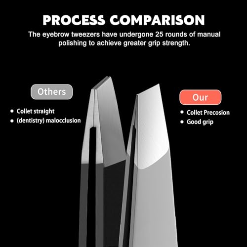 Stainless Steel Precision Eyebrow Tweezers Flat Tweezers for Eyebrows for Women-for Facial Hair and Ingrown Hair Removal Beauty Tools - color: 1 Pack (Flat)