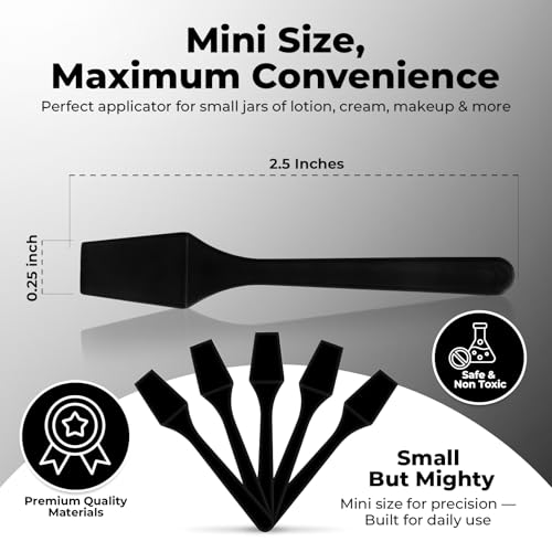 Kopperko Mini Makeup Spatula, 2.5 Inch, 500 Pack, Black - color: Black, size: 500 Spatulas