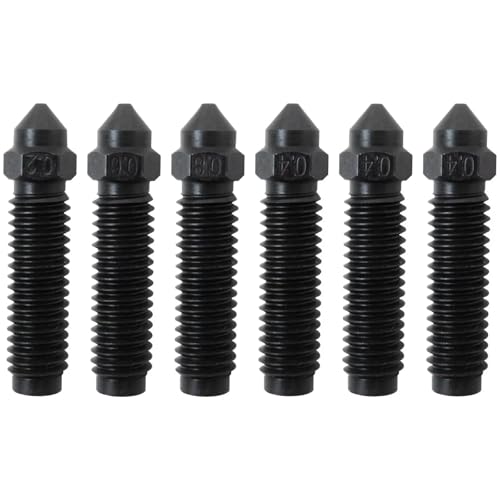 New Professional 6-Pack 3D Printer Nozzles Stainless Steel Hardened Tip 0.2-0.8mm Assortment High Flow Hotend Compatible for Elegoo Printers