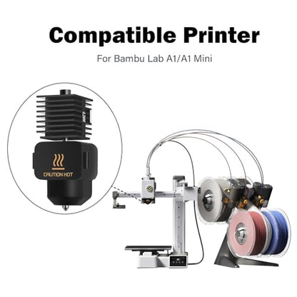 2 Pack 0.2mm Hardened Steel Nozzle Hotend Kit for Bambu Lab A1 & A1 Mini - size: 2PK（0.2mm+0.2mm）