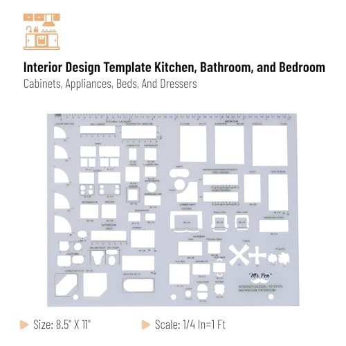 Mr. Pen- House Plan, 3 pcs, Interior Design and Furniture Templates - color: Clear, size: 3 pcs