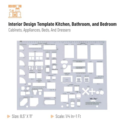 Mr. Pen- House Plan, 3 pcs, Interior Design and Furniture Templates - color: Clear, size: 3 pcs