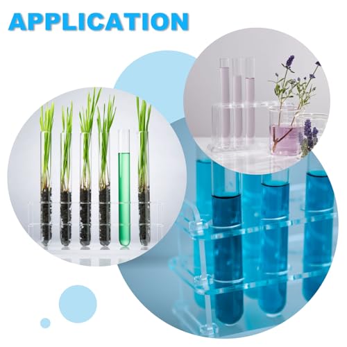PATIKIL 30 Holes Test Tube Rack, 2Pcs 22.5mm Round Hole Acrylic Test Tube Holder Stand Suitable for 2ml, 3ml Test Tube for Laboratory Centrifugal Tube Scientific Experiments, Clear