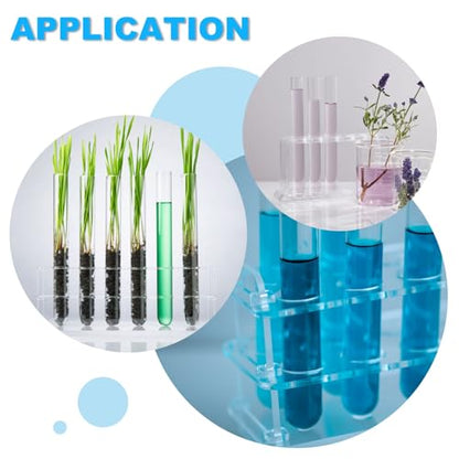 PATIKIL 30 Holes Test Tube Rack, 2Pcs 22.5mm Round Hole Acrylic Test Tube Holder Stand Suitable for 2ml, 3ml Test Tube for Laboratory Centrifugal Tube Scientific Experiments, Clear