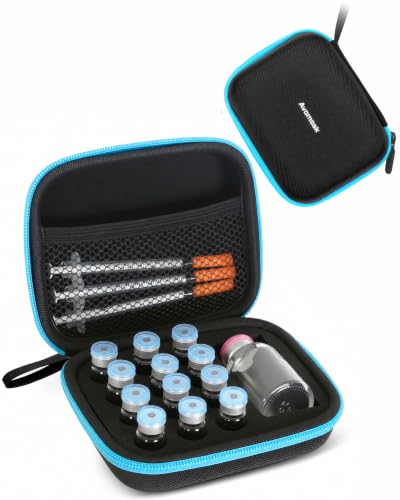 13 Slots Dual-Size 30ml and 3ml Peptide Case, BAC Water Vial Holder, Peptide Case for Fridge and Travel, Fits Standard Vials (Case Only) - size: 13 Slots Dual-Size