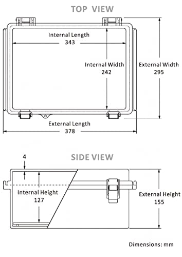 Gratury Junction Box, IP67 Waterproof Plastic Enclosure for Electrical Project, Hinged Grey Cover, Includes Mounting Plate and Wall Bracket - color: Grey, size: 14.6"×10.6"×5.9"