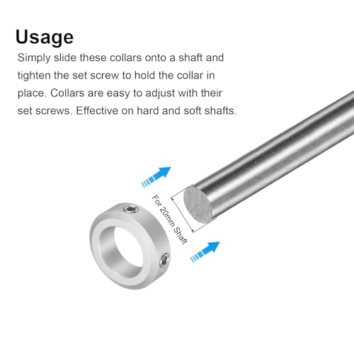 uxcell 32mm OD 10mm Thick Set Screw Shaft Collar for 20mm Shaft 2Pcs