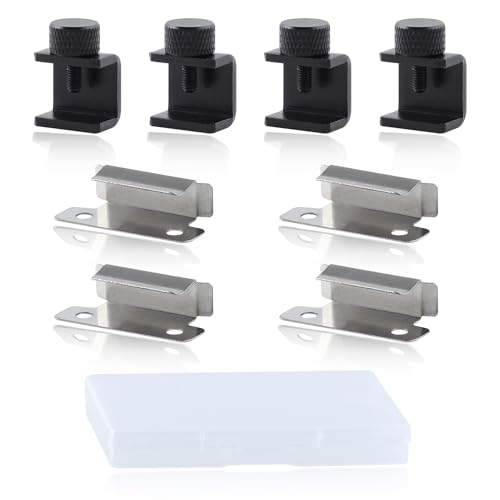8PCS 3D Printer Bed Clips Clamps Ender 3 Glass Plate Clamps 3D Printer Build Plate Clips 3D Printer Heated Bed Glass 3D Printer Fix Clamp Adjustable Fixed Clips Glass Bed Stable Clamps