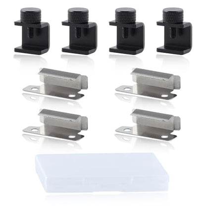 8PCS 3D Printer Bed Clips Clamps Ender 3 Glass Plate Clamps 3D Printer Build Plate Clips 3D Printer Heated Bed Glass 3D Printer Fix Clamp Adjustable Fixed Clips Glass Bed Stable Clamps