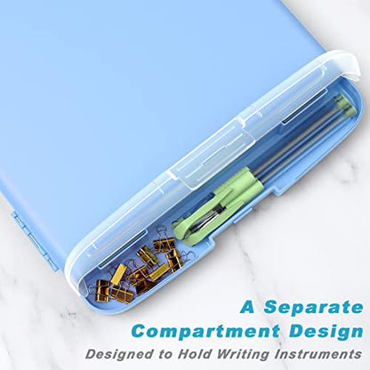 Rimilak Clipboard with Storage, 8.5 x 11'' High Capacity Clip Board, Blue - color: Blue