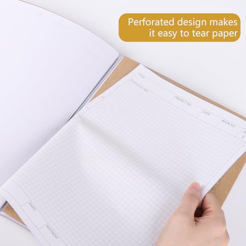 Carbonless Chemistry Lab Notebook, 8.5X11 Inch, 3 Pack, 75 Sets - size: 75 Sets (Kraft 5X5 grid )