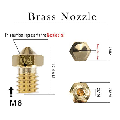 Nozzles 10 pcs 0.4mm 3D Printer Extruders Brass Nozzles - size: V5/V6 Brass, style: Part: 0.4 Nozzles