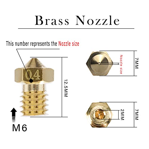 Nozzles 10 pcs 0.4mm 3D Printer Extruders Brass Nozzles - size: V5/V6 Brass, style: Part: 0.4 Nozzles
