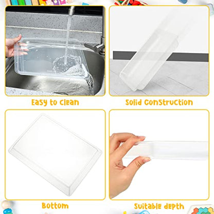 Maitys 24 Pcs Plastic Art Tray 11x8.7x1 Inch Activity Craft Tray,Clear - color: Clear