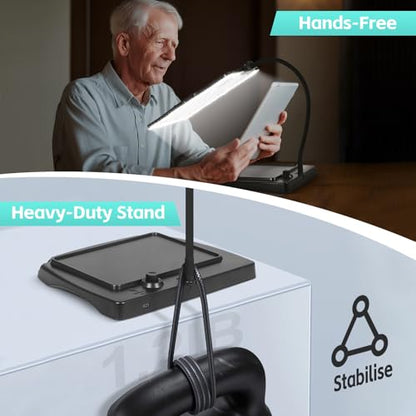 Magnifying Glass with Light and Stand 50 Ultra-Bright LEDs Black - color: Black