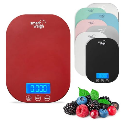 Smart Weigh Red Digital Food & Kitchen Scale for Weight Loss, Baking Ready - color: Red