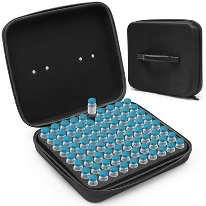 Teenyyou 80 Slots Peptide Case for Fridge Fits Standard 10ml Vials - color: Black, size: 80 Slots, style: Solid