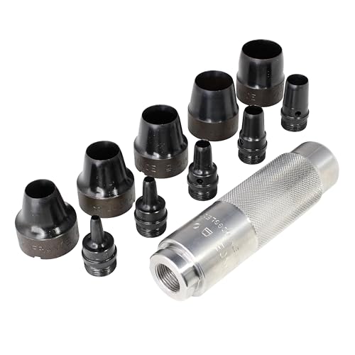 Mayhew Tools 66010 Hollow Punch, 11-Piece Set, Black - size: 11-Piece Set, style: Metric