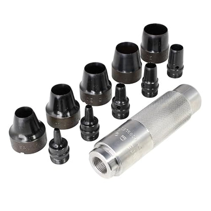 Mayhew Tools 66010 Hollow Punch, 11-Piece Set, Black - size: 11-Piece Set, style: Metric