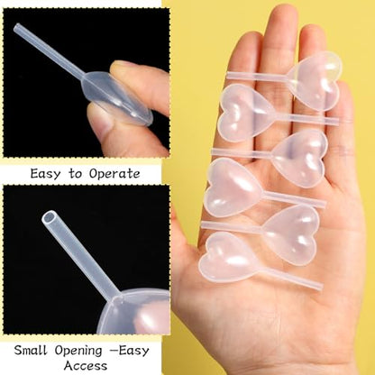 100Pcs 4Ml Heart Style Cupcakes Pipettes, Clear Transfer Liquid Dropper Pipettes, Plastic Pipette Kitchen Supplies, Injector Mini Pipet for Chocolate, Strawberries Cupcakes, Mini Cakes, Waffles - style: Heart Shape